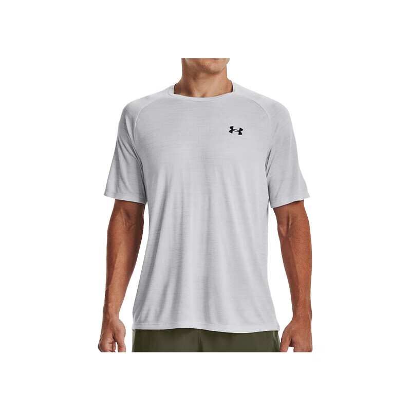 安德玛 UA 男子训练运动健身短袖T恤紧身衣 1377843 014白灰色 M 105元（需用券）