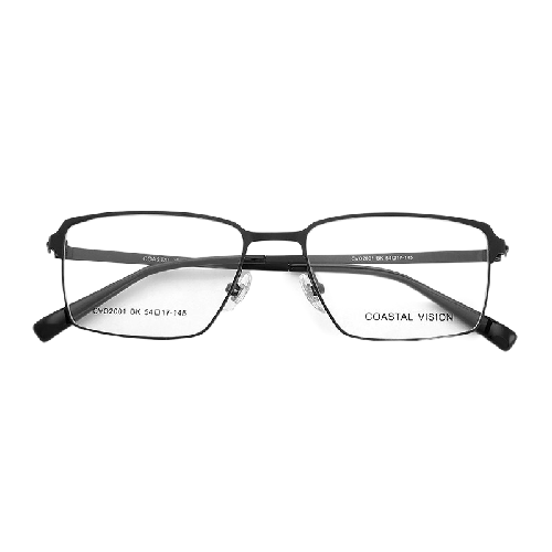 镜宴 &essilor 依视路 CVO2001BK 黑色金属眼镜框+钻晶A4系列 1.60折射率 防蓝光镜
