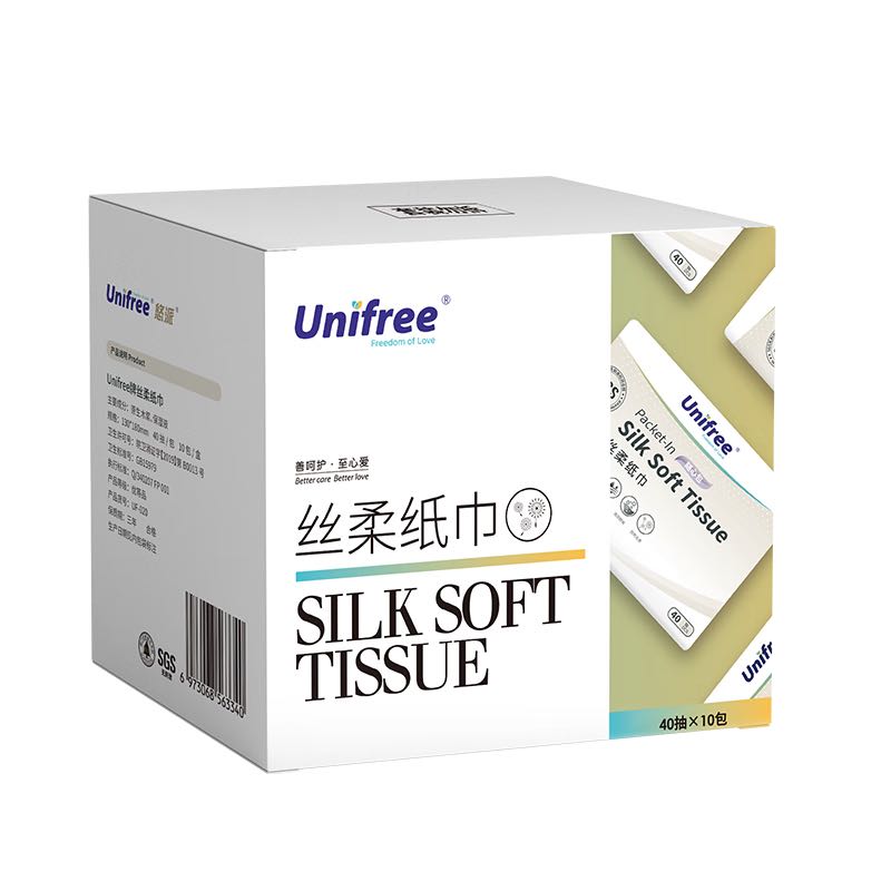 UNIFREE 婴儿乳霜纸抽纸 柔润3层40抽10包 7.9元（需用券）