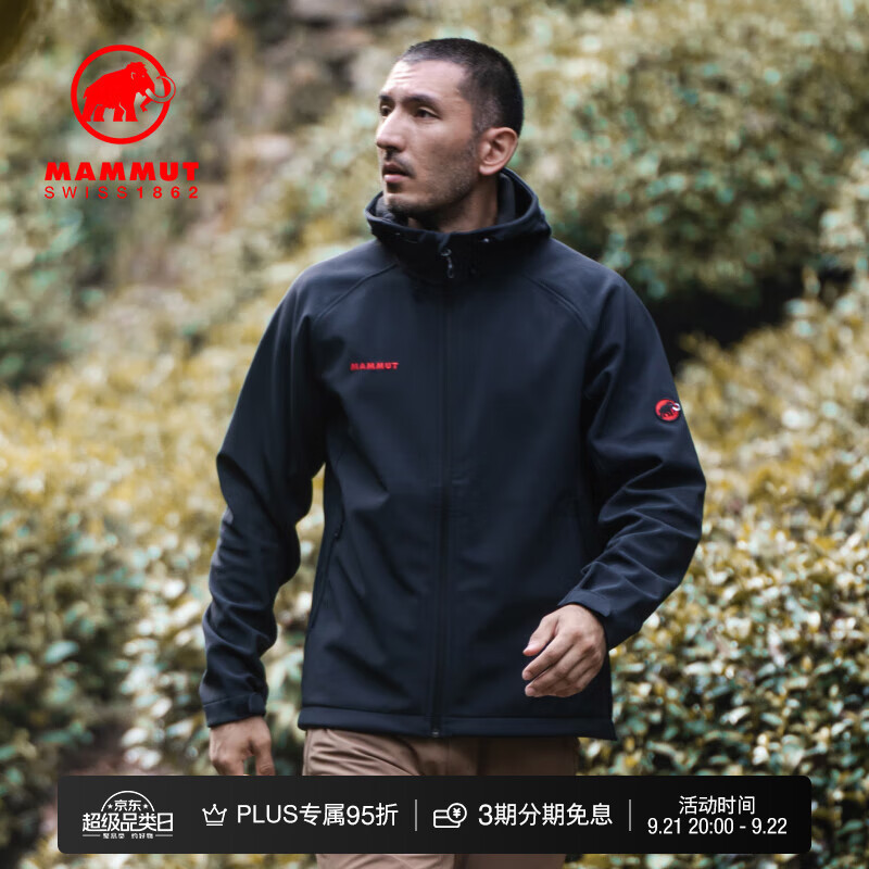 PLUS会员：MAMMUT 猛犸象 经典标Clion防风抓绒保暖加厚软壳 黑色 L 1773.1元