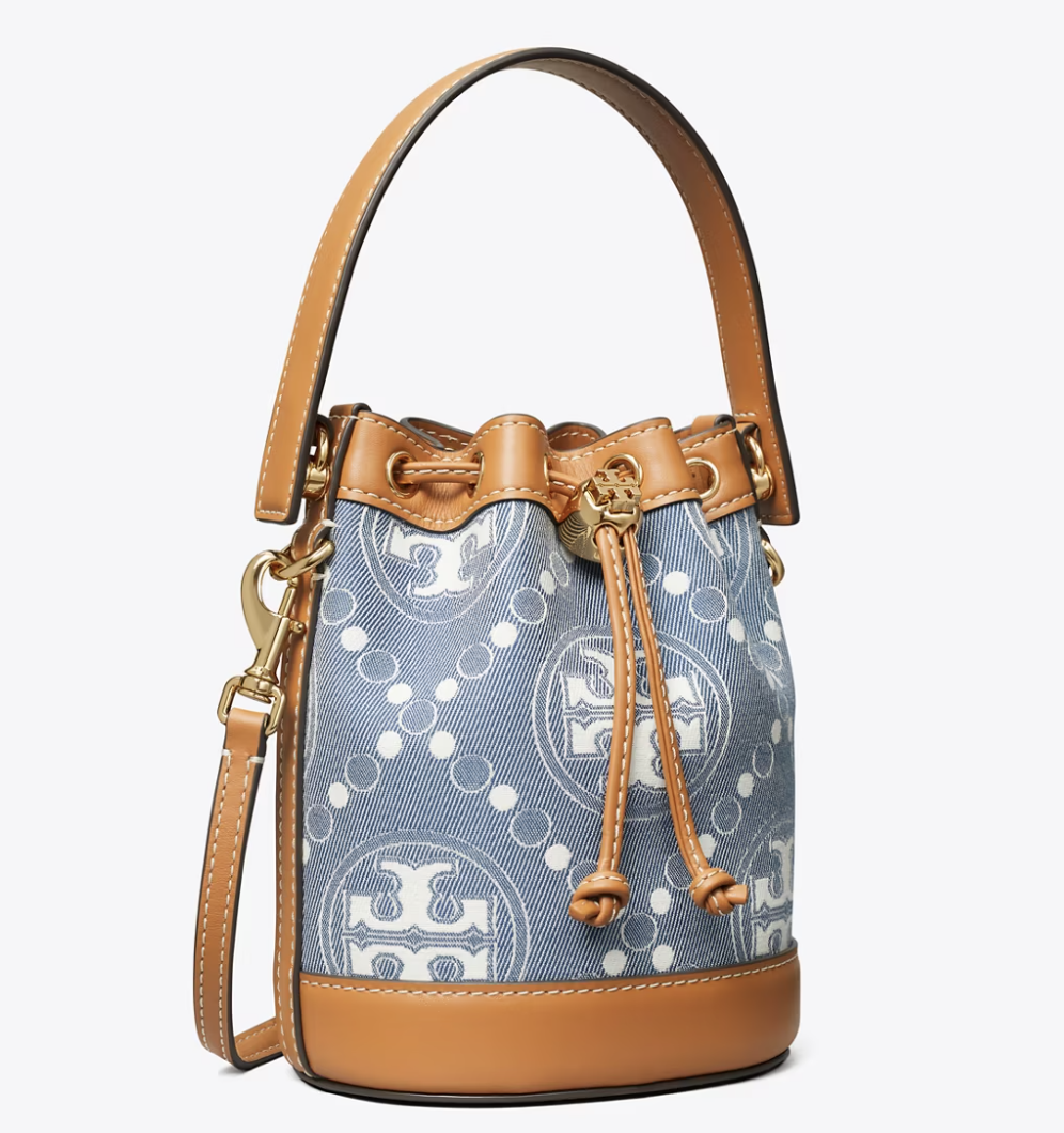 Tory burch 汤丽柏琦 T MONOGRAM 牛仔老花水桶包 5.1折 $188.3（约1370元）