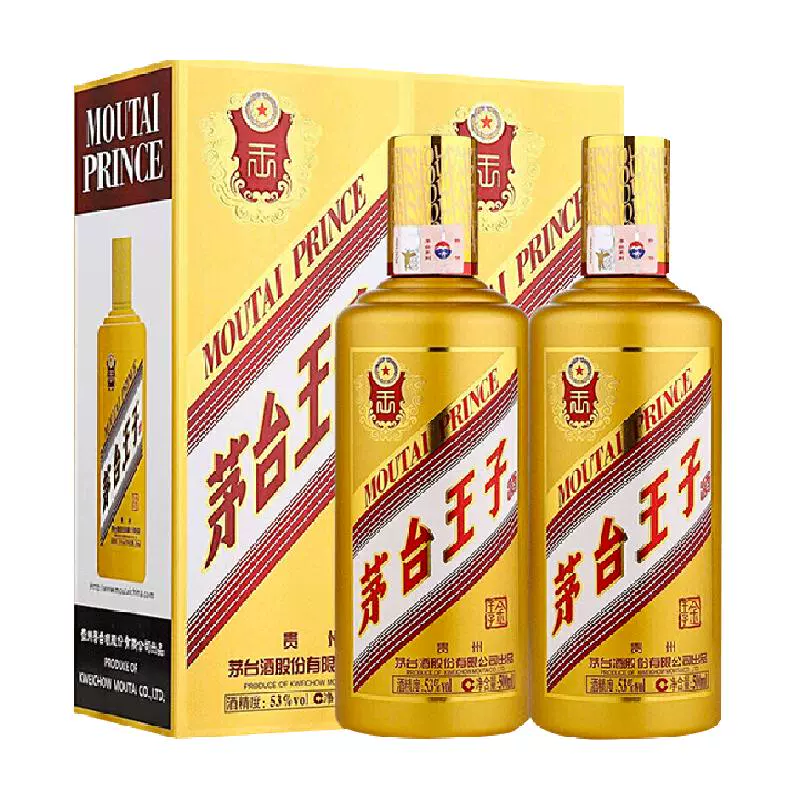 MOUTAI 茅台 王子 金王子酒 53%vol 酱香型白酒 500ml*2瓶 ￥490.2