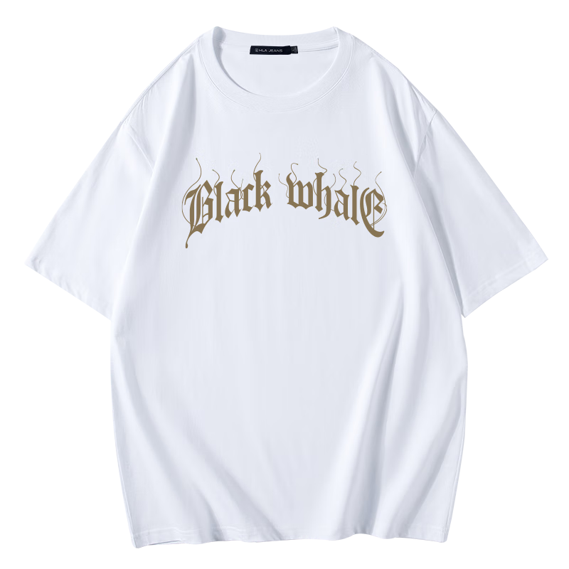 plus会员:黑鲸 海澜之家旗下潮牌 情侣款 短袖T恤 *2件 70.2元（合35.1元/件）包邮