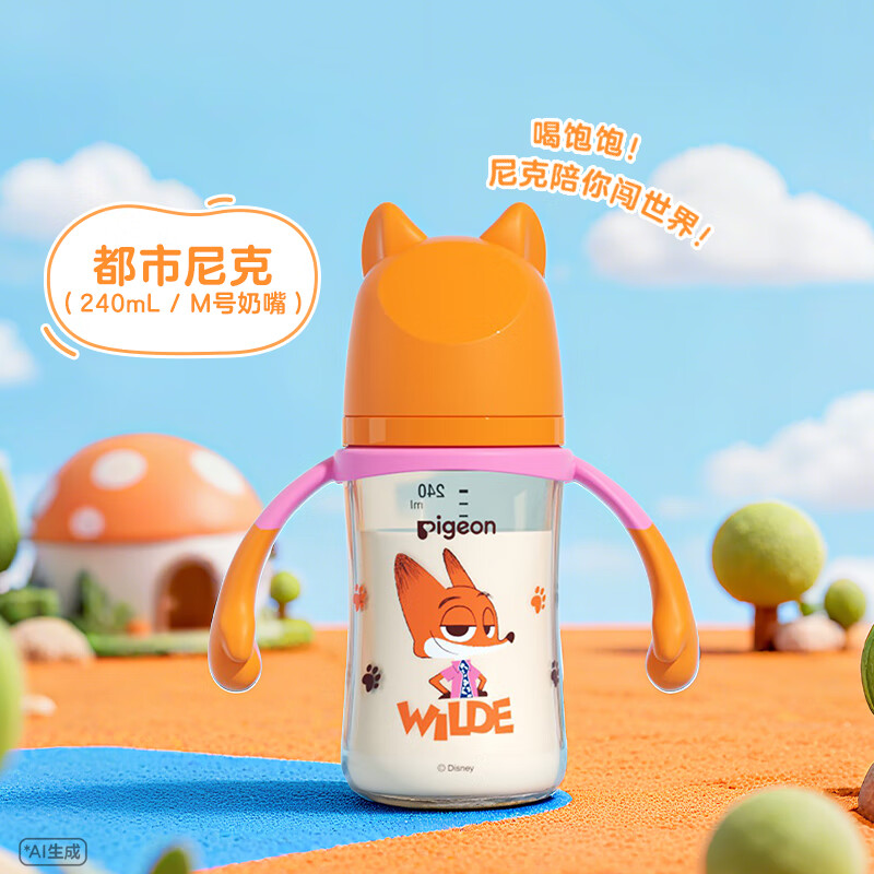 PLUS会员：贝亲 240ml奶瓶 个性双把手 70.1元（需用券）