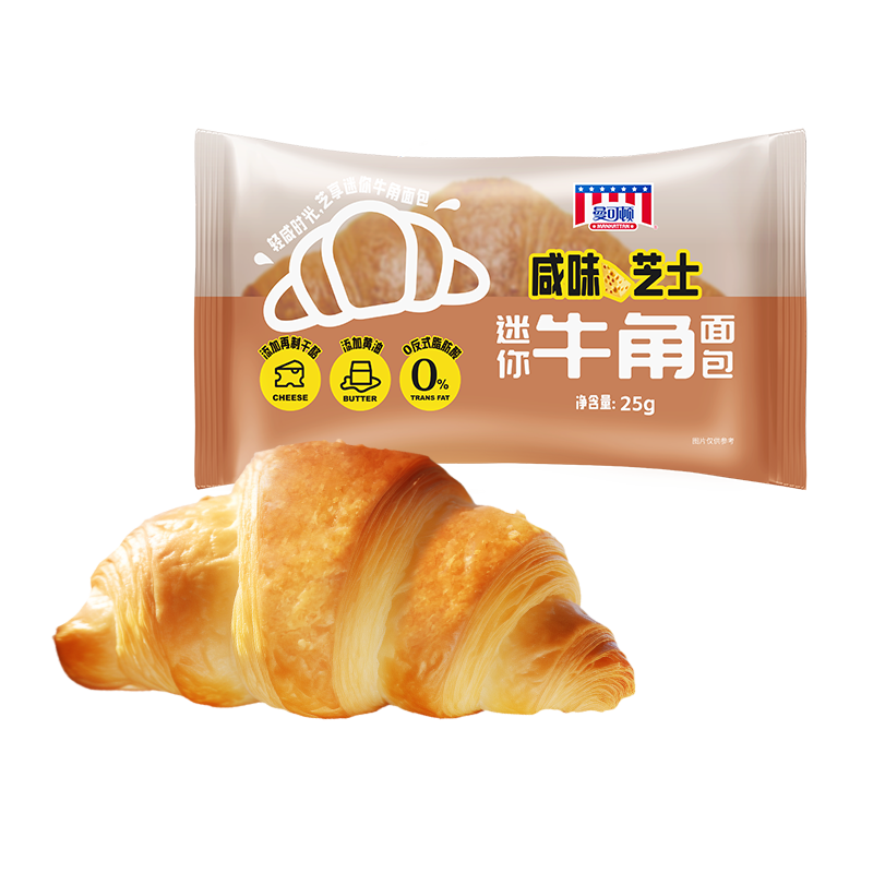 曼可顿 MANKATTAN 牛角面包25g（任选21件） 1.09元（需用券）