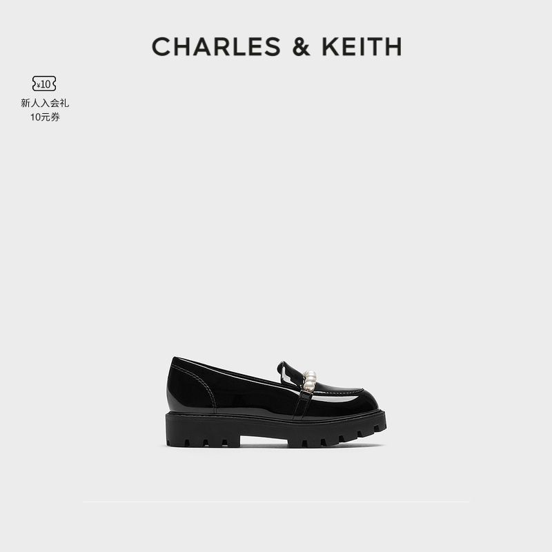 CHARLES & KEITH CHARLES&KEITH儿童珍珠绊带饰厚底乐福鞋CK9-71850011 69元