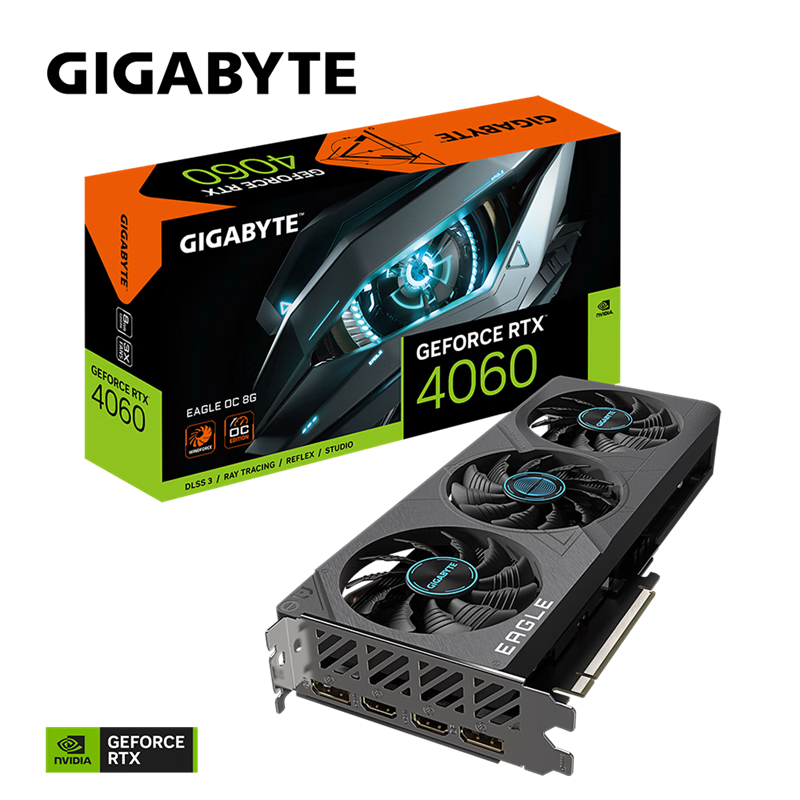 GIGABYTE 技嘉 RTX 4060 EAGLE OC 8G 猎鹰 显卡 2399元