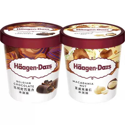 88VIP：H?agen·Dazs 哈根达斯 冰淇淋夏威夷果仁味392g+巧克力味392g 106.03元（121.0