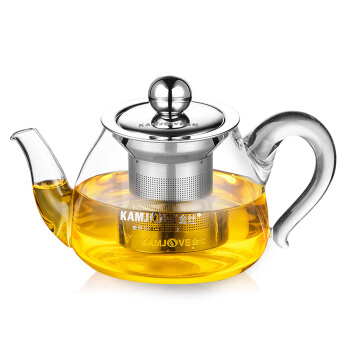 移动端、京东百亿补贴：KAMJOVE 金灶 玻璃茶壶飘逸杯泡茶壶玻璃茶具 绿茶花