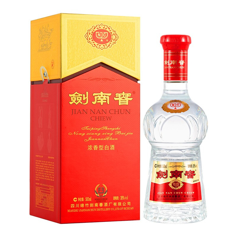 移动端、京东百亿补贴：剑南春 水晶剑 38%vol 浓香型白酒 500ml 单瓶装 389元