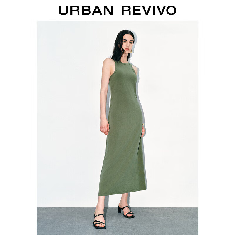 URBAN REVIVO UR2024夏季新款女装潮流垂感中长款背心式连衣裙UWJ740040 219元（需