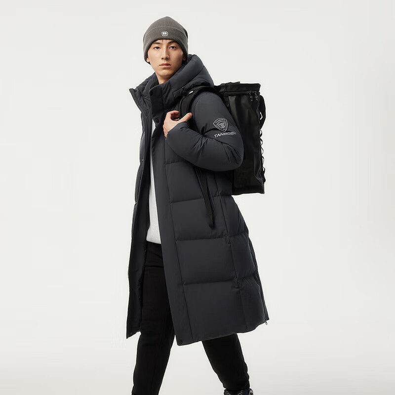 坦博尔 90白鸭绒羽绒服中长款 保暖男外套680+蓬 669元
