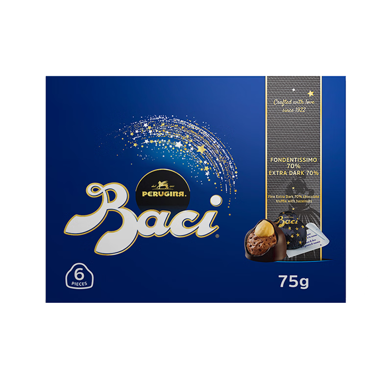 PLUS会员：芭绮（Baci）榛仁可可仁黑巧克力75g 20.65元包邮（需用劵）
