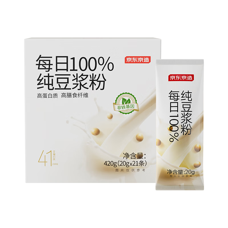 京东京造 100%纯豆浆粉 20g*21袋 20.42元