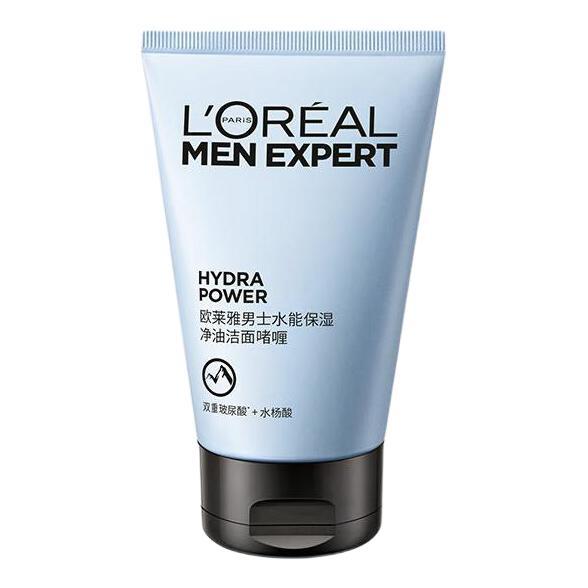 L'OREAL PARIS 男士水能保湿净油洁面啫喱 100ml 38.9元