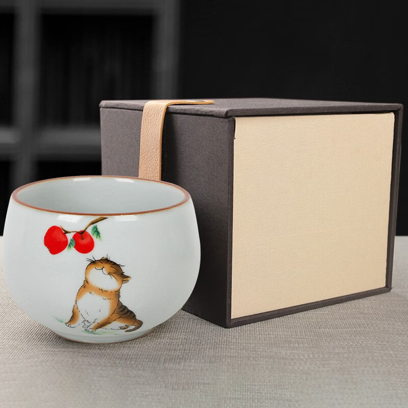 真迹 陶瓷 汝窑馋猫杯-锦盒装 24元（需用券）