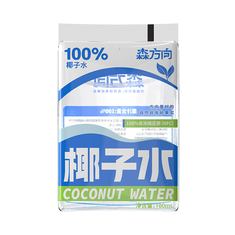 森方向 100%椰子水NFC 180ml*10袋*1箱 ￥16.8