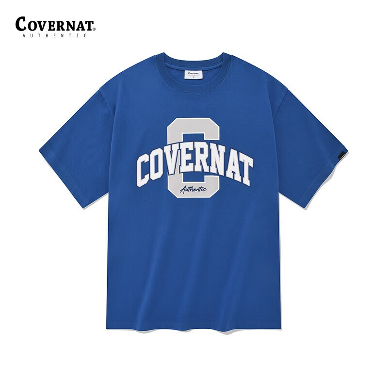 COVERNAT 男女同款 拱形字母印花 简约宽松半袖t桖 139.4元