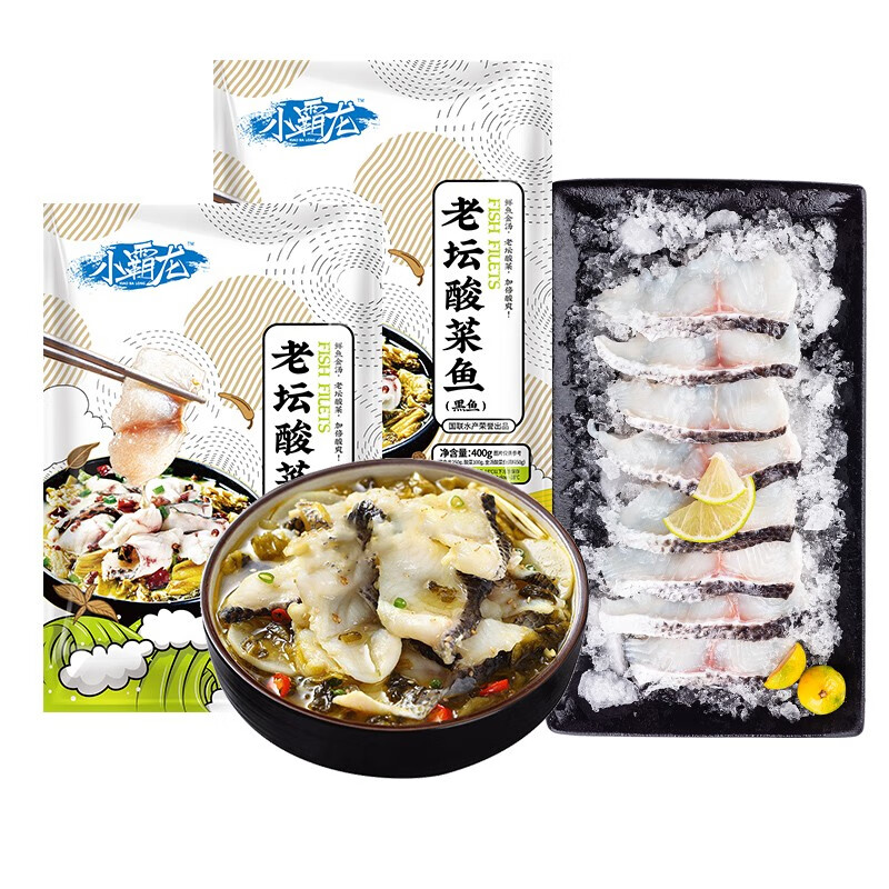 小霸龙 国联水产 老坛酸菜鱼 嫩滑鱼片含金汤料包 速食方便菜半成品食品 