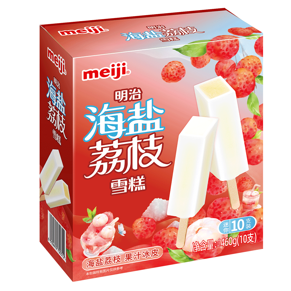 明治（meiji）海盐荔枝雪糕 46g*10支 59.28元（合14.82元/件）