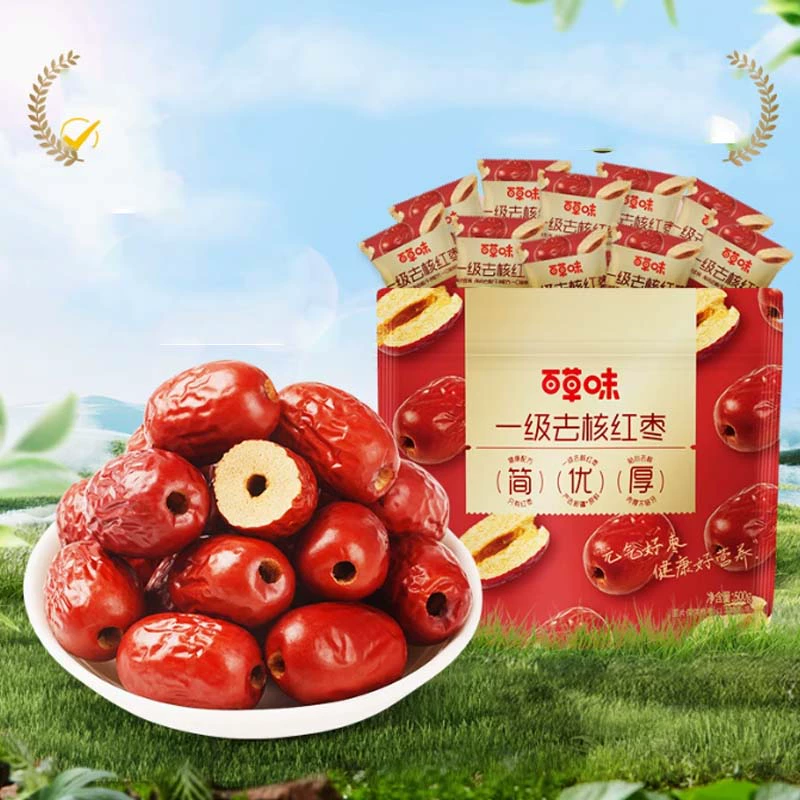 百草味一级去核大红枣500g 券后17.9元