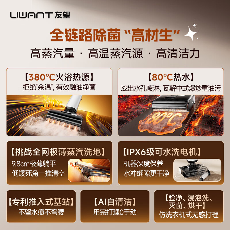 UWANT WD2507SX60S 160℃蒸汽洗地机 云朵3.0 1806.16元 - 清风线报