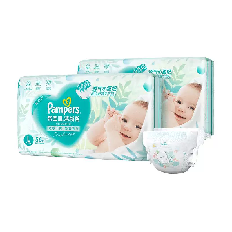 Pampers 帮宝适 清新帮系列 纸尿裤 L104片 ￥123.45