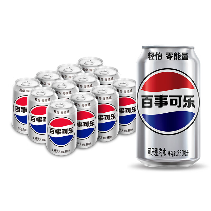 百事 轻怡无糖零卡碳酸饮料330ml*12听 ￥13.42