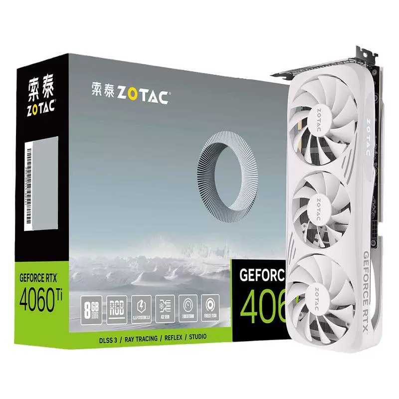 ZOTAC 索泰 GeForce RTX 4060Ti 8GB|16GB绘图游戏AI作图大显存显卡 RTX4060Ti-8GB 星辰 OC 