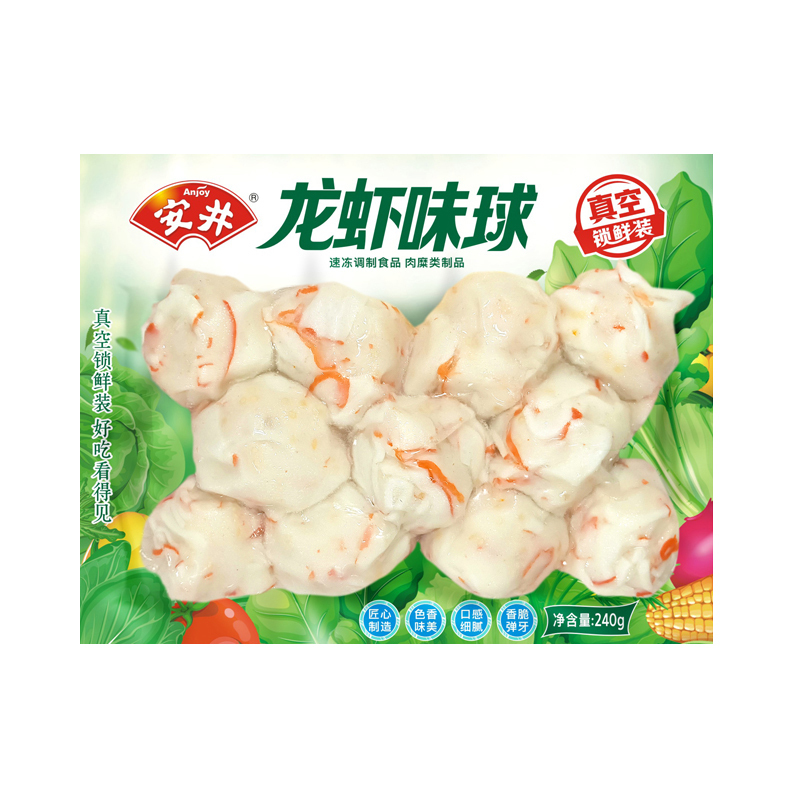 Anjoy 安井 龙虾味球 240g/包 锁鲜装火锅关东煮串串方便菜 鱼糜含量≥45% 10.68