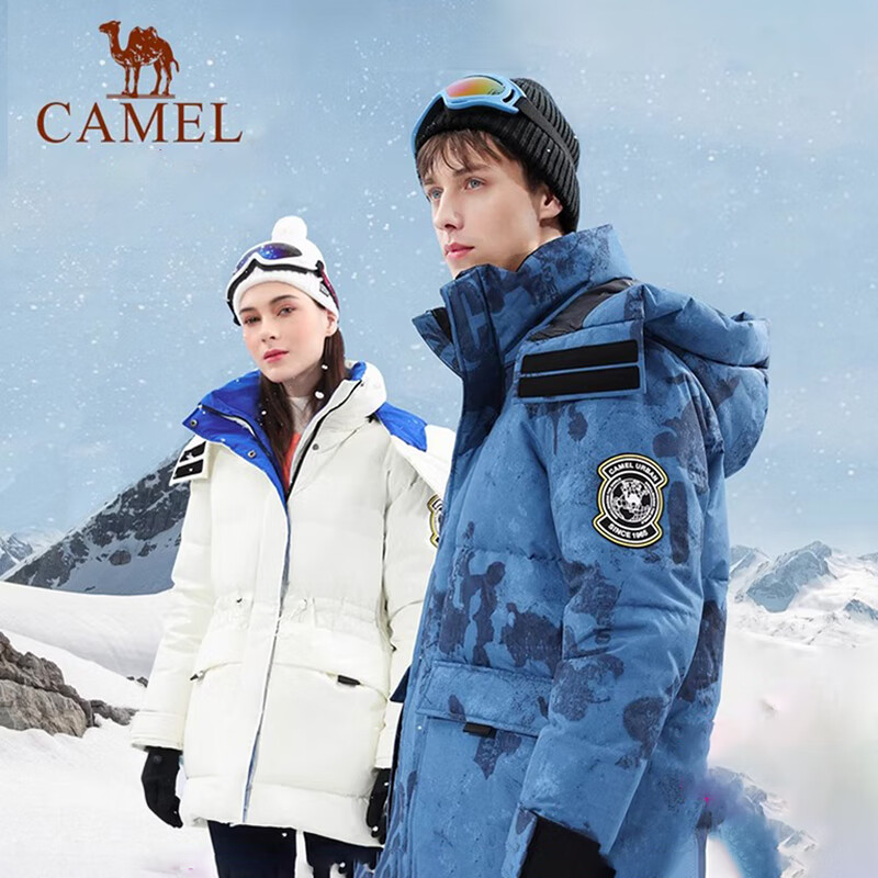 CAMEL 骆驼 户外羽绒服中长款女加厚防风防泼水工装派克服保暖外套l码充绒23