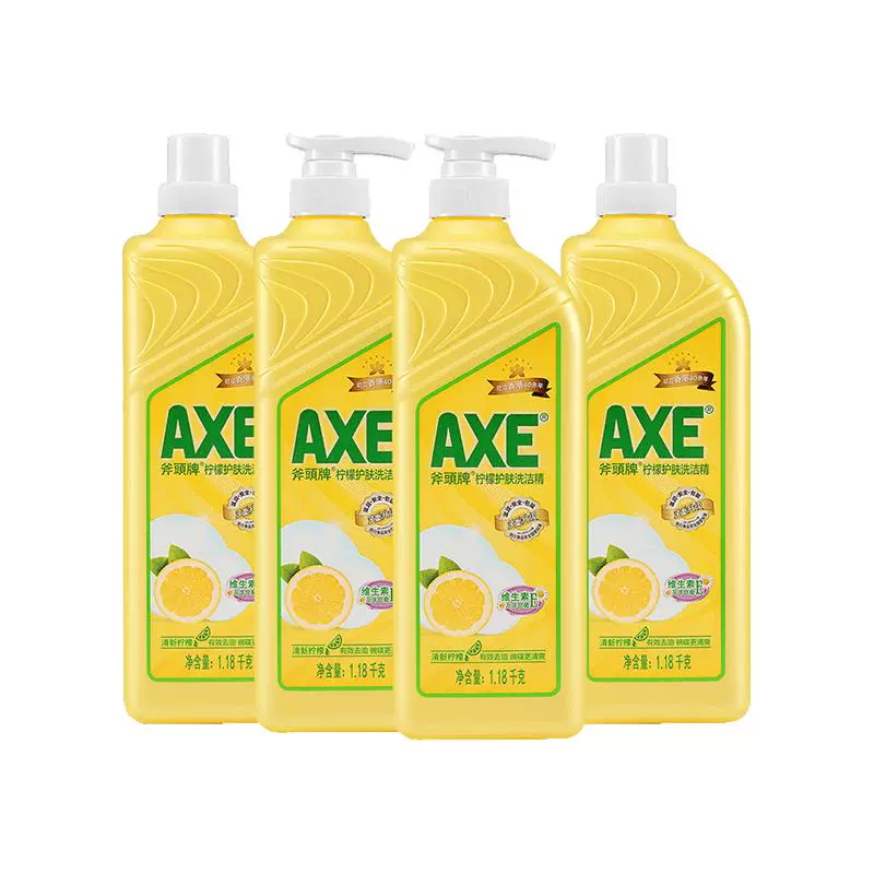AXE 斧头 牌洗洁精柠檬护肤1.18kg*4可洗果蔬家庭装家用特价实惠装 ￥35.7