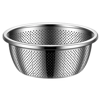 洗菜盆沥水篮 食品级304不锈钢盆 特厚款18㎝ 3.8元
