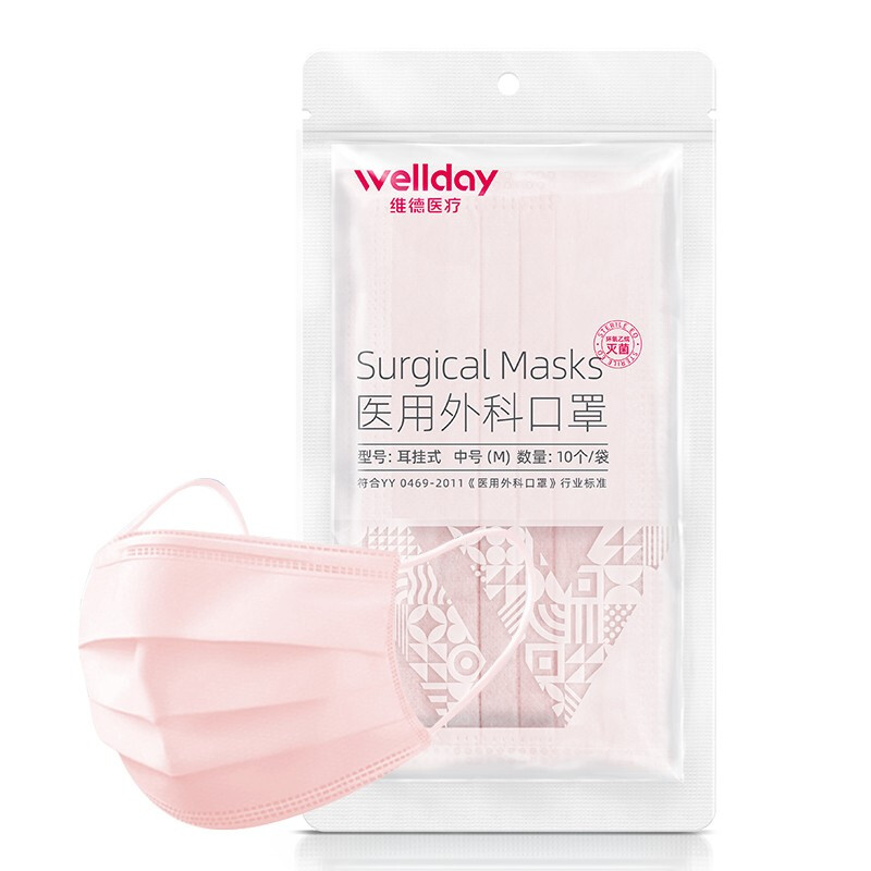 维德 一次性医用外科口罩防花粉尘雾霾透气100只 14.8元（需用券）