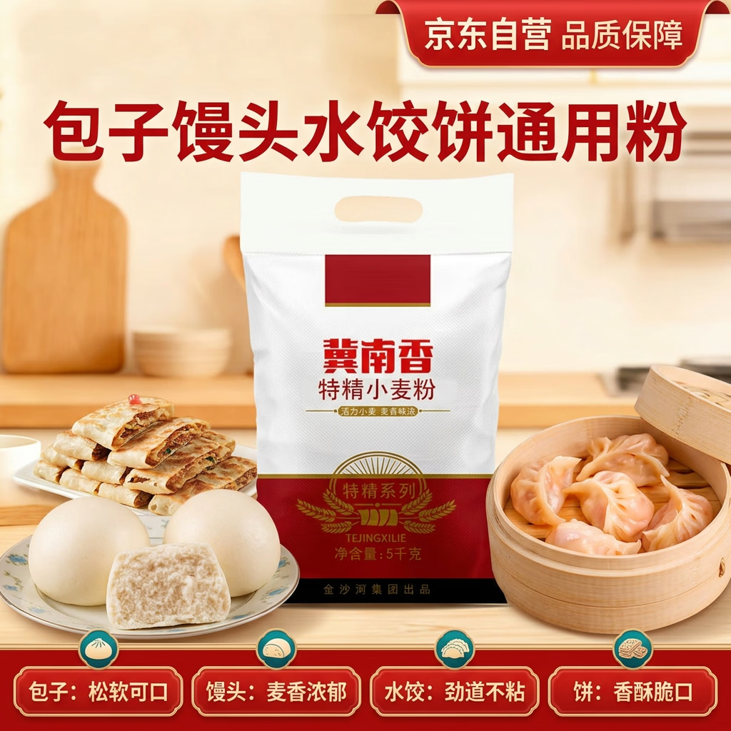 冀南香 面粉 特精高筋小麦粉 麦芯粉 白面粉 5kg 馒头包子面条饺子 13.03元 - 线报酷