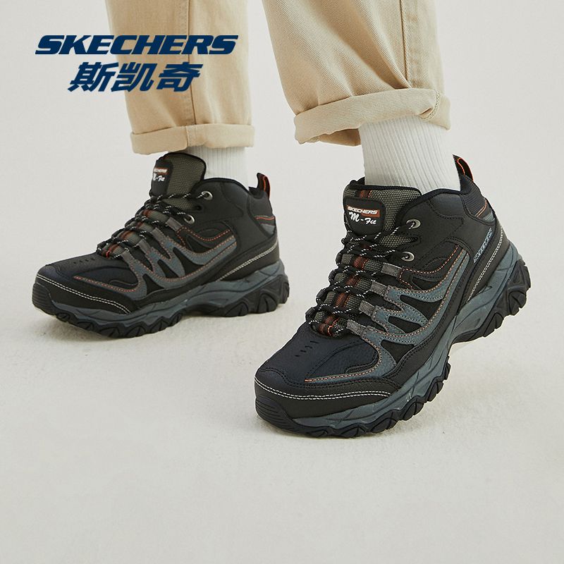 百亿补贴：SKECHERS 斯凯奇 男鞋复古高帮户外休闲鞋舒适秋冬加厚保暖减震耐