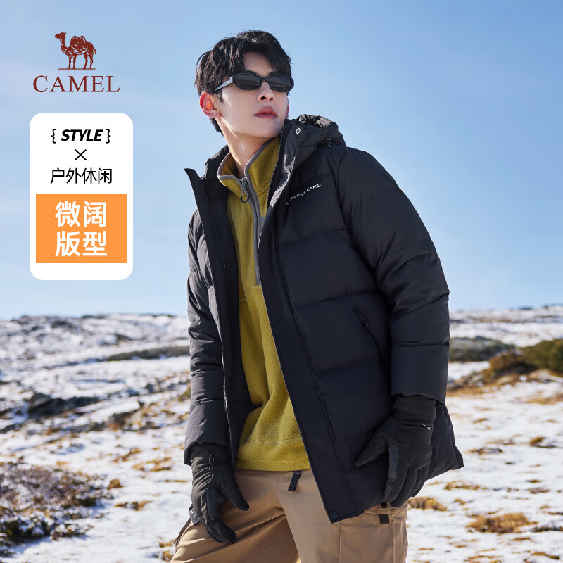 8日0点：骆驼 CAMEL 男装中长款三防羽绒服 419元