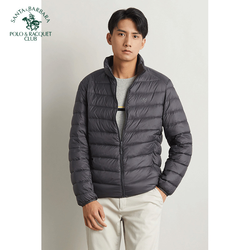 圣大保罗 轻薄羽绒服男士冬季新白鸭绒立领中年爸爸短款保暖外套 308