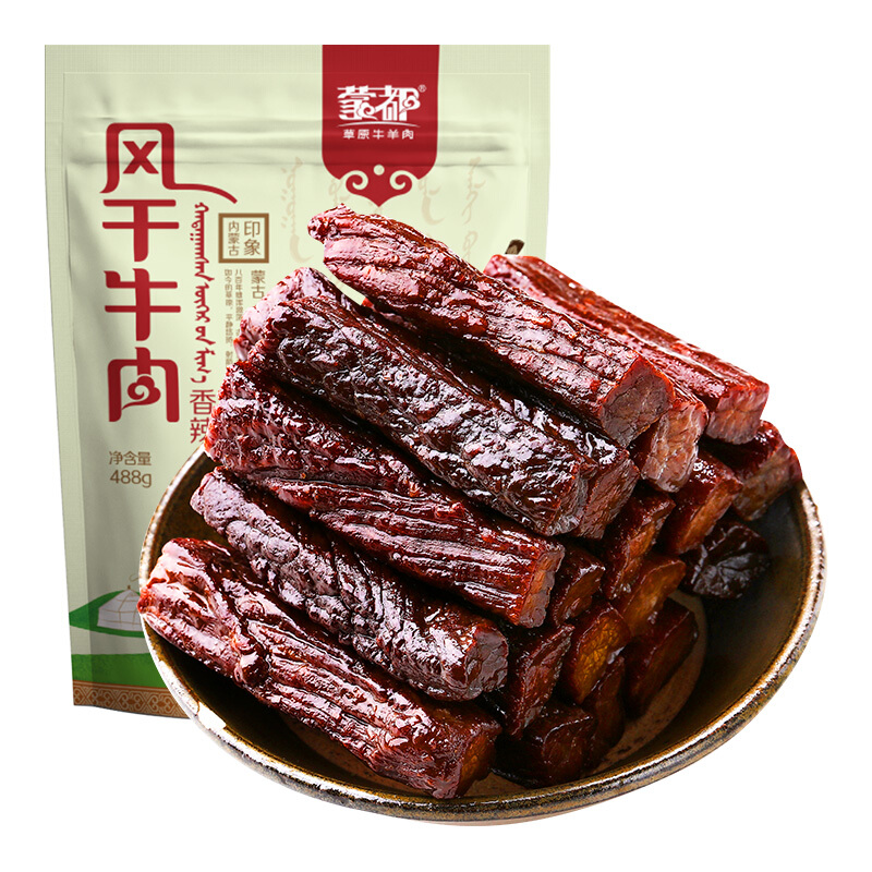 蒙都 风干牛肉 香辣味 488g 127.2元