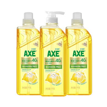 AXE 斧头 牌（AXE）柠檬玻尿酸护肤洗洁精套装1kg*3(1泵+2补) 柠檬清香 水润双