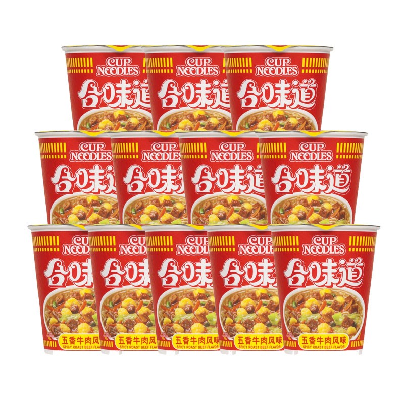 合味道 CUP NOODLES 五香牛肉方便面77g*12（赠购物袋） 42.8元（需用券）