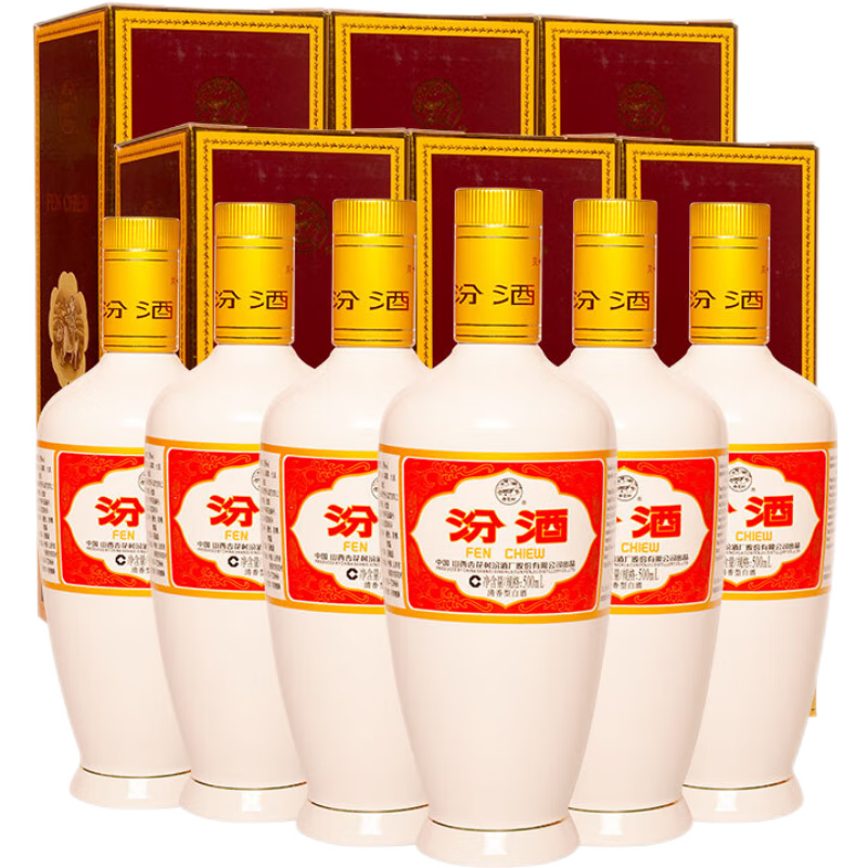 汾酒 出口白瓷 牧童盒装 清香型 53度500ml*6瓶 整箱（非原箱） 330.55元