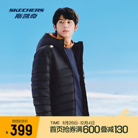 SKECHERS 斯凯奇 男款梭织短款羽绒外套 碳黑/0018 L ￥330.85