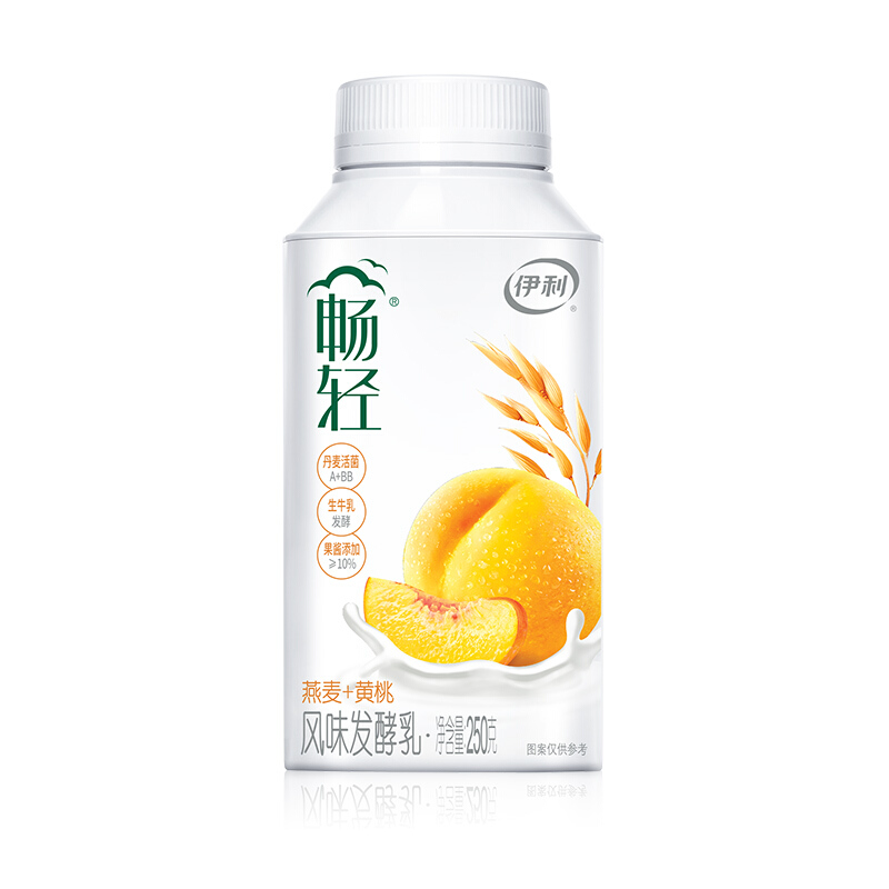 yili 伊利 畅轻低温酸奶 0添加 燕麦黄桃250g*4 风味发酵酸牛奶 9.34元