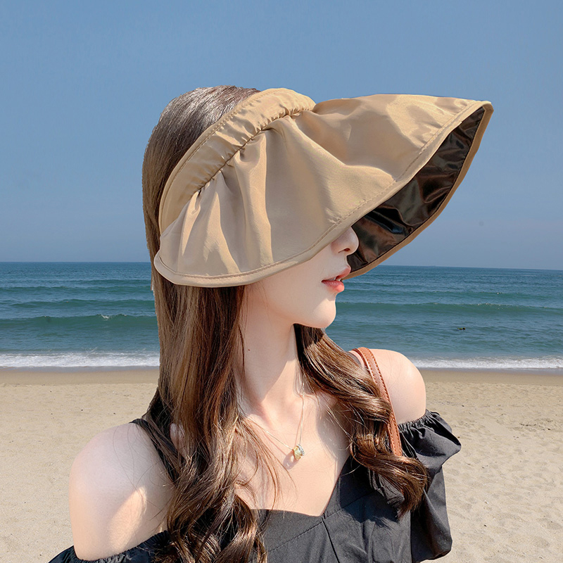 88VIP：优可秀 帽子女款2024新款夏天防晒时尚潮流大檐遮阳女士贝壳空顶帽 17