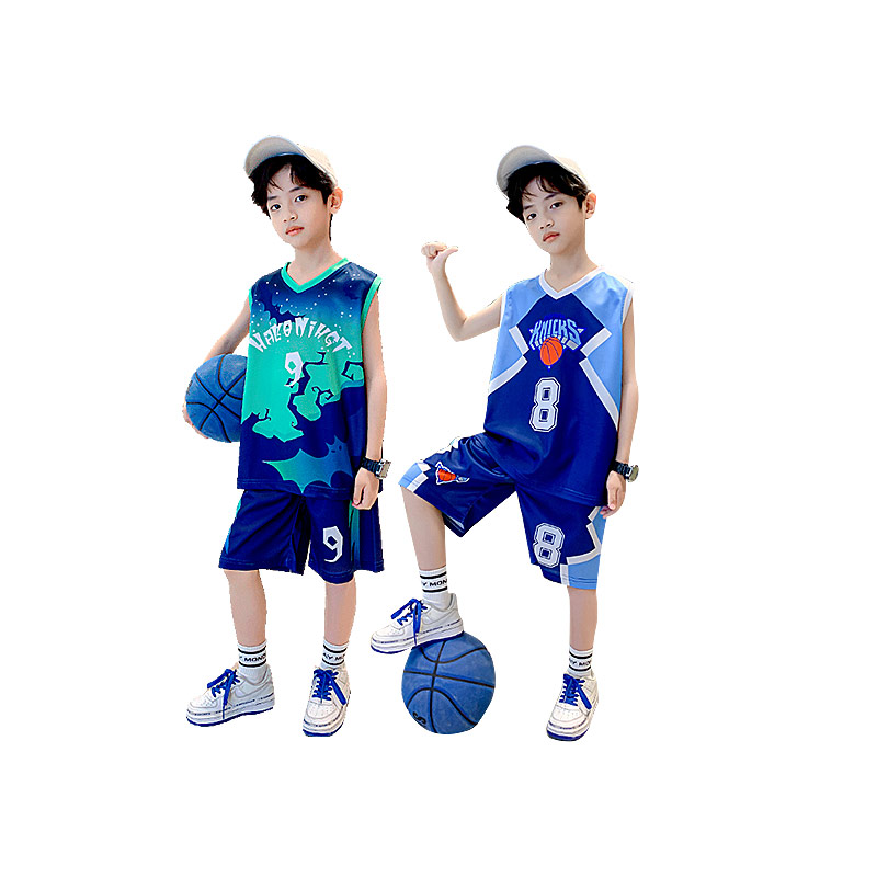 88VIP：依贝童男童篮球服无袖背心速干套装儿童训练服中大童运动套装球衣 2