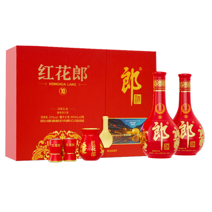 郎酒 红花郎 陈酿礼盒 酱香型 高度 白酒 53度 500mL 1盒 375元（需用券）