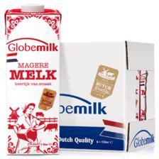 plus会员：荷高（Globemilk）荷兰原装进口 3.8g优乳蛋白脱脂纯牛奶 1L*6 高钙0脂