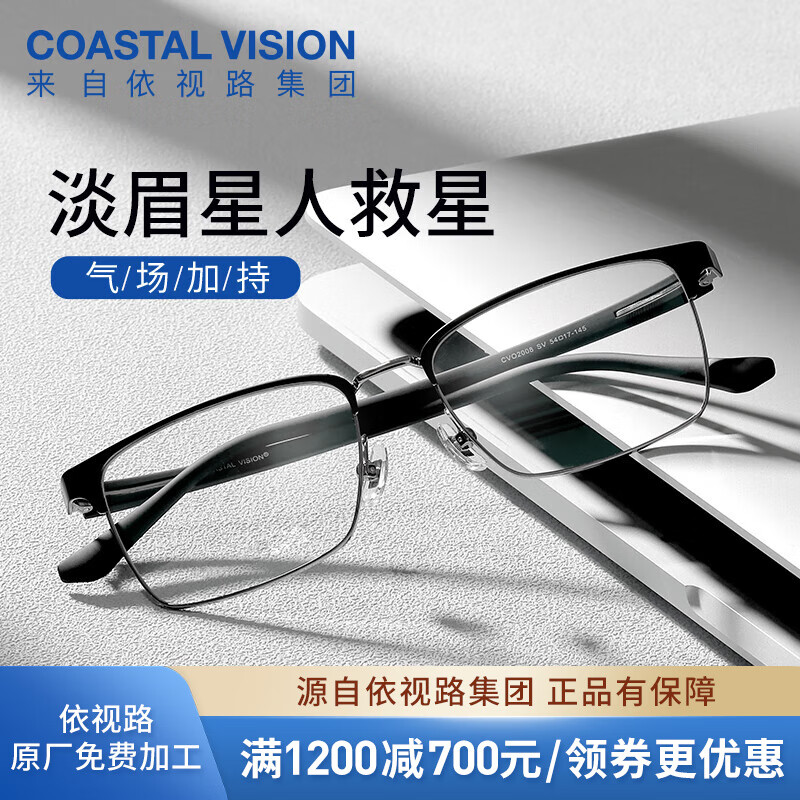 essilor 依视路 钻晶膜御 高清耐磨防蓝光 镜框+ 膜御1.60折射率*2片 387.58元（