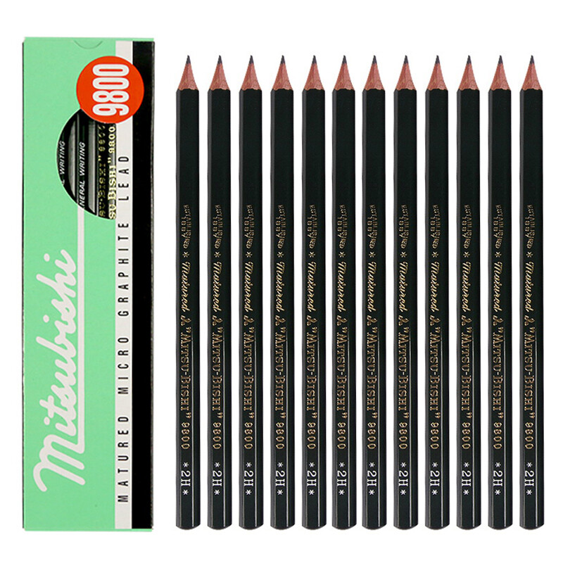 uni 三菱铅笔 9800 六角杆铅笔 2H 12支装 40.61元